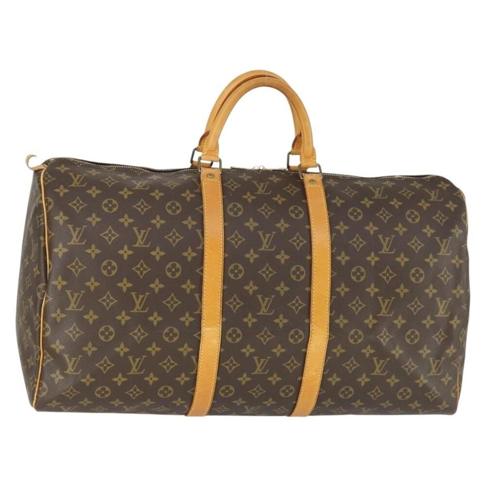 Louis Vuitton Monogram Keepall 55 Travel Bag Brown
